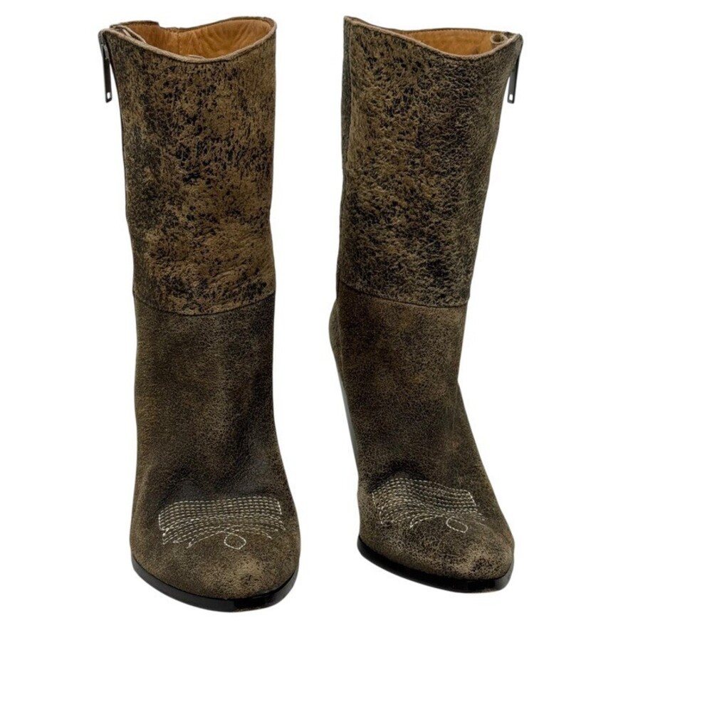 Golden Goose Women Candy Distressed Leather Western Cowboy Boots Brown Size 36 6 - Picture 3 of 14